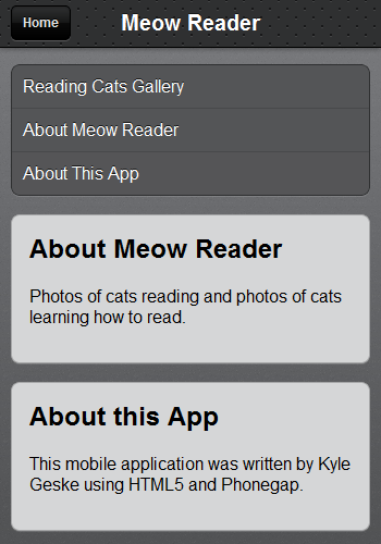 Meow Reader CSS Screenshot
