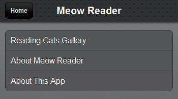 Meow Reader Menu